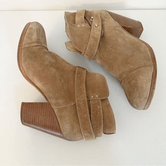 Rag & Bone Harrow Heeled Suede Tan Ankle Bootie - 9 (39) - Picture 12 of 15